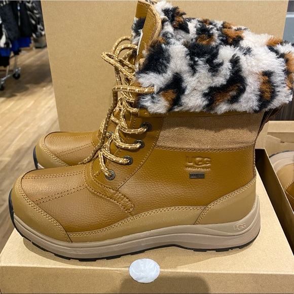 UGG | Zaylee Leopard Snow Boots Chestnut Brown NEW - Picture 5 of 11